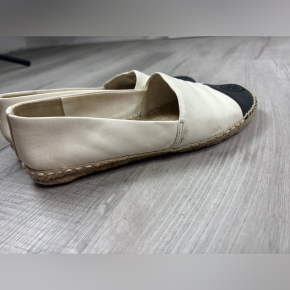 Tory Burch Color Block Espadrille Black & White Size 9 - Picture 8 of 12